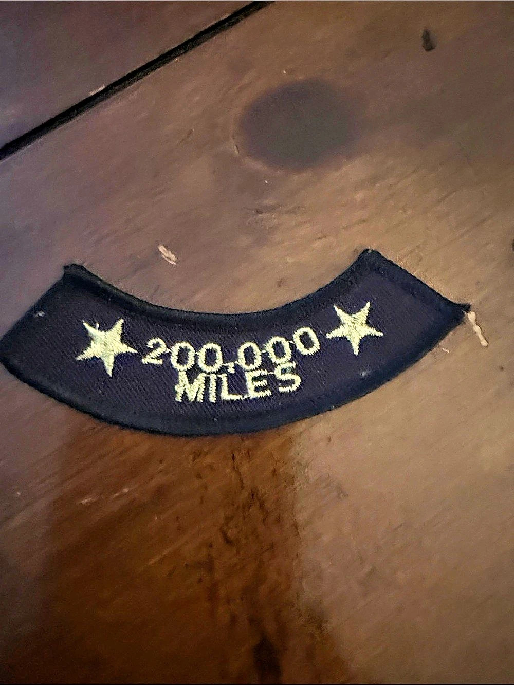 200,000 Miles Patch in Black & Yellow